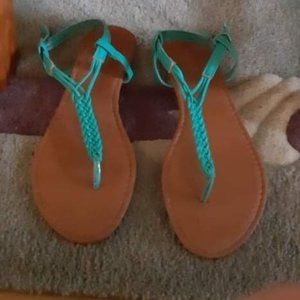 turquoise braided sandals